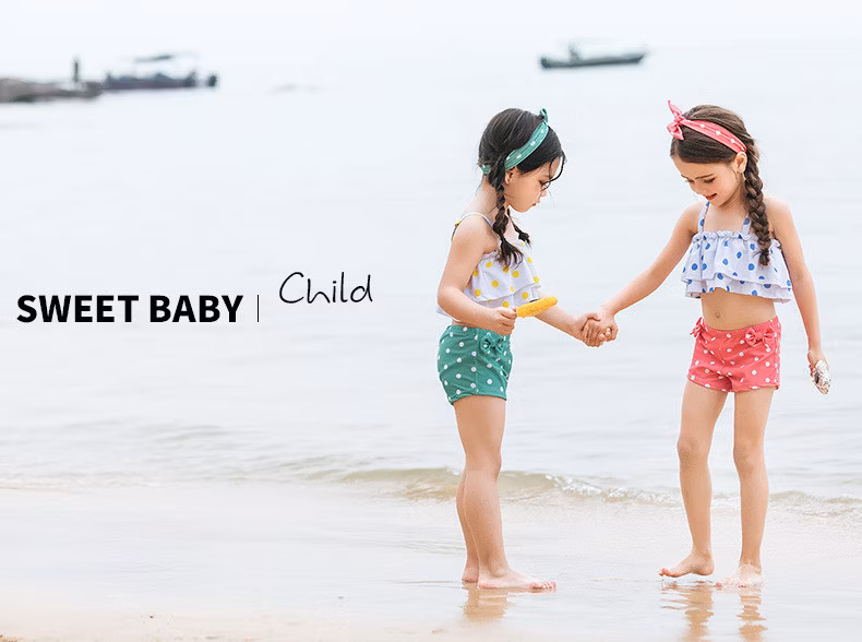 European Kid Baby Girls Leopard Bikini Swimwear with Headband Three-Piece Swimsuit Bathing