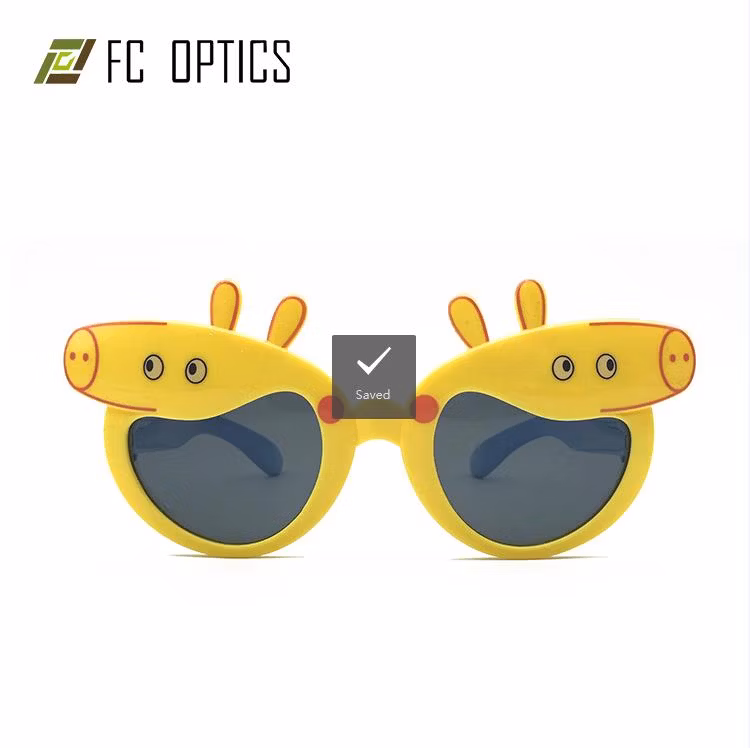 Oversized Frame Famous Brand Pig Shape Cartoon Square Shape Cat. 3 Eye TPE Rubber Sport Bike Polarized Rubber Tpee Kids Eco-Friendly Sunglasses