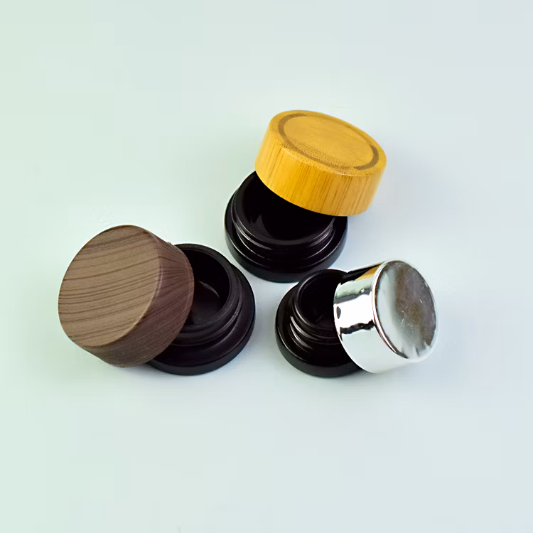 5ml Smell Proof Herb Container Clear Frosted 5g Concentrate DAB Jar Glass Lip Scrub Container with Gold Lid