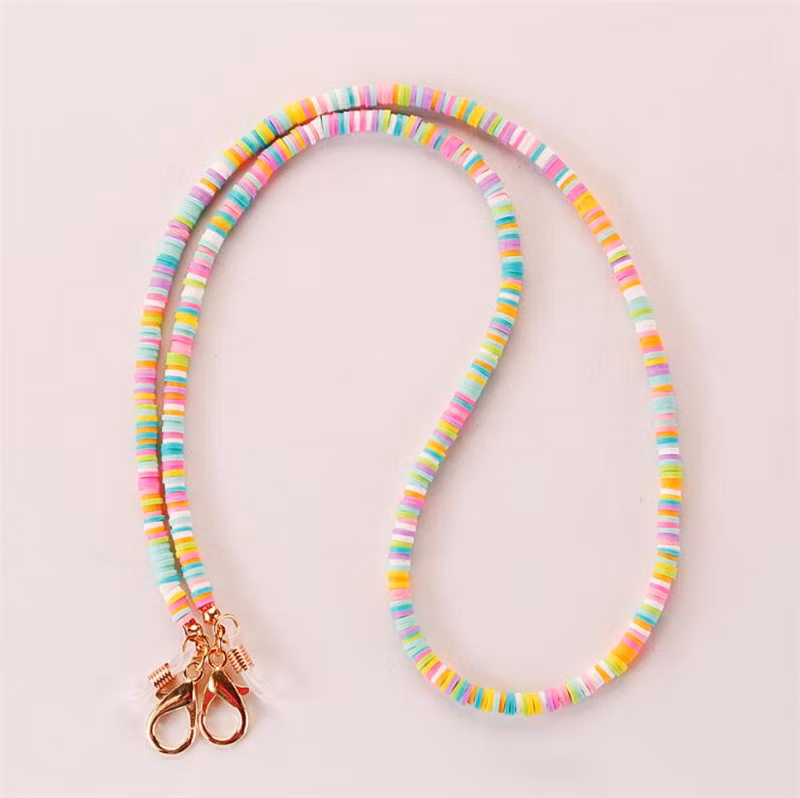 Glasses Chain Necklace Beads Sunglasses Straps Lanyard Face Masking Chain Men Women Polymer Clay Sunglasses Chain