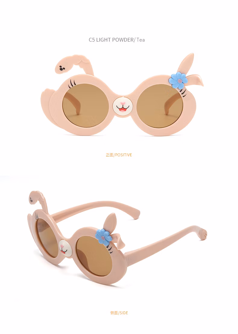 Children&prime;s Sunglasses Sun Block Glasses Cartoon Bunny Baby Sunglasses Polarized UV Protection Sunglasses for Boys and Girls