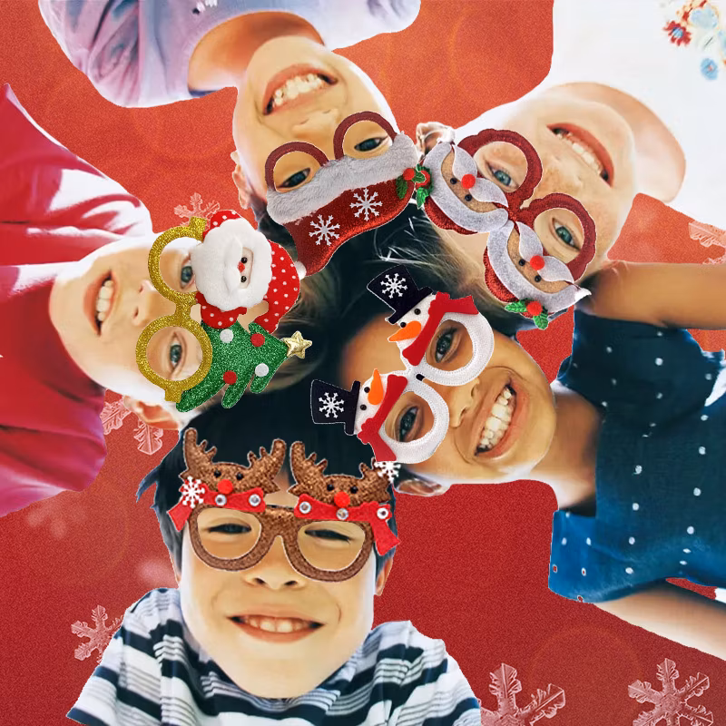 Kids Hot Selling Custom Round Eyewear Funny for Fun Christmas Gifts Party Decorations Xmas Eyeglasses Frames