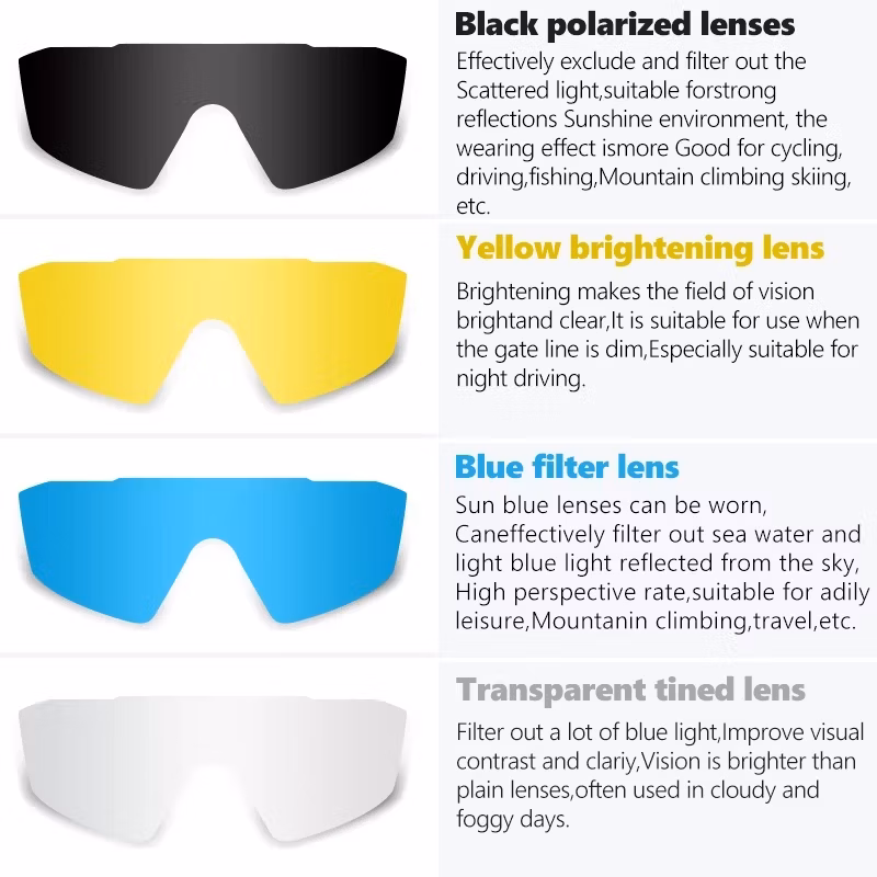 2024 Polarized Sports Sunglasses Cycling Glass Tr90 Frame with 5 Interchangeable Lenses UV400 Protection for Men Women Glasses