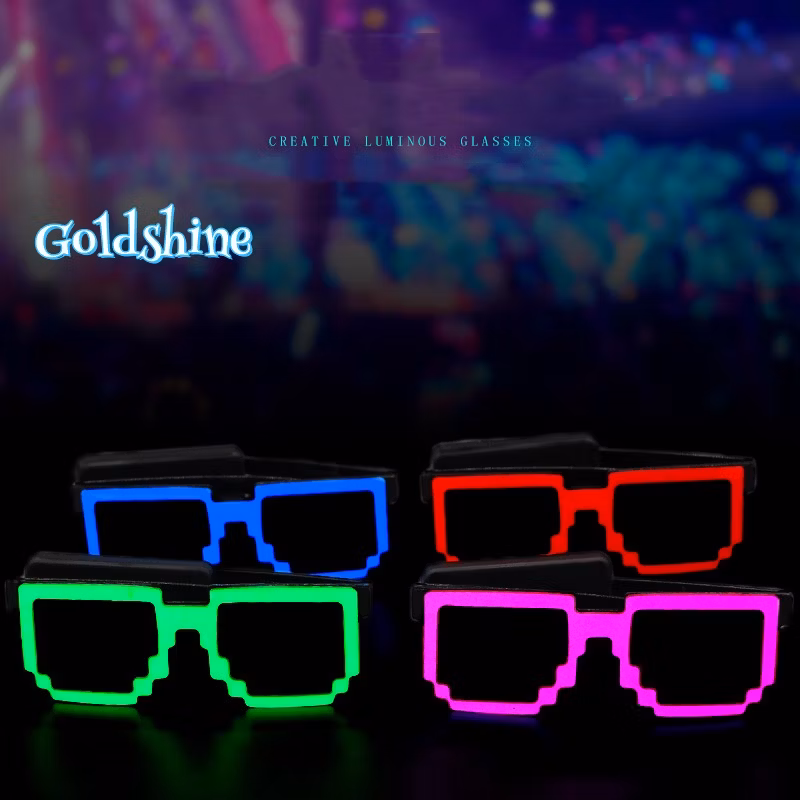 2025 New Shape LED Glasses for Birthday Parties Cross-Border Cold Light Bar Bundy Flash Sunglasses Party Supplies