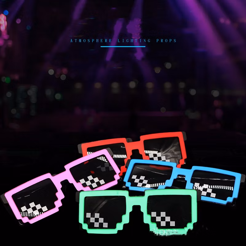 2025 New Shape LED Glasses for Birthday Parties Cross-Border Cold Light Bar Bundy Flash Sunglasses Party Supplies