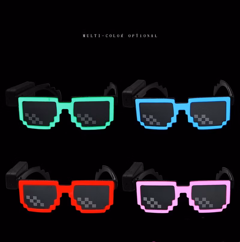 2025 New Shape LED Glasses for Birthday Parties Cross-Border Cold Light Bar Bundy Flash Sunglasses Party Supplies