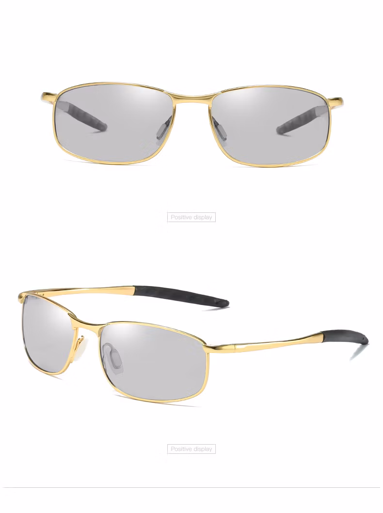Wholesale Ready to Ship Men&prime;s Polarized Cat Eye Photochromic Glasses Trendy Fashion Tac Lenses Designer Driving Sunglasses