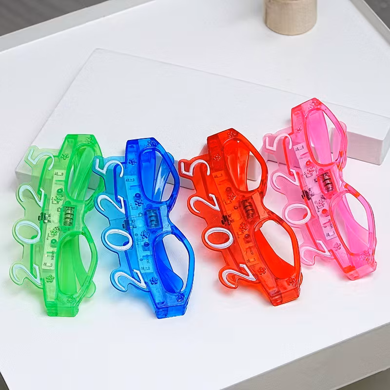 New Shape Children&prime;s Luminous LED Glasses 6 Lights Glasses for Kids Birthday Halloween Christmas Glasses