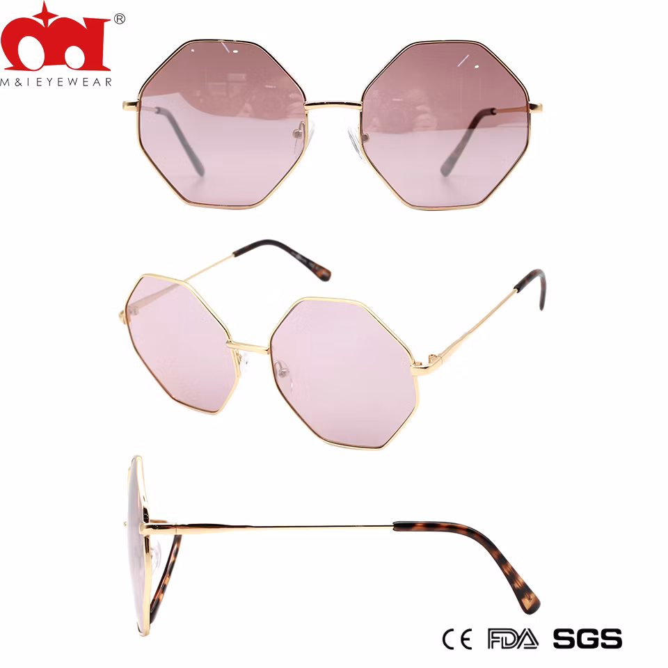 Polygon Vintage Fashion Simple Metal Unisex Sunglasses Small Face (WSM20048)