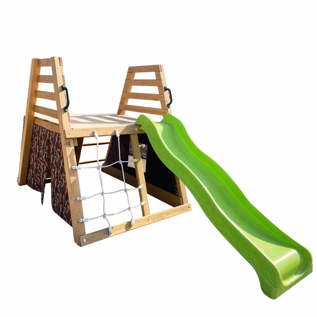 Children Plastic Slide Playsets Wooden Climbing Frame