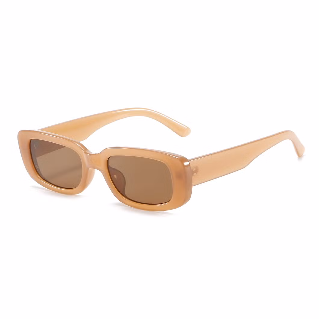 Rectangle UV400 Sunglasses 2024 Custom Fashion Designer Vintage Square Gafas De Sol Narrow Square Frame