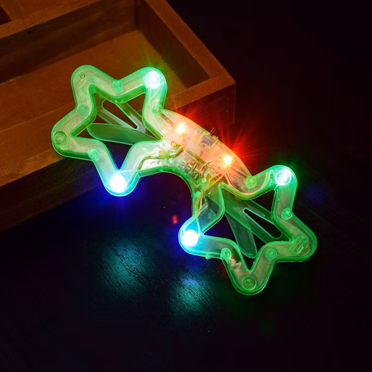 New Shape Children&prime;s Luminous LED Glasses 6 Lights Glasses for Kids Birthday Halloween Christmas Glasses