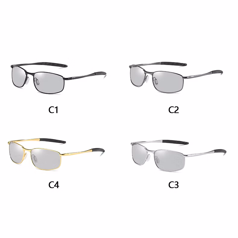 Wholesale Ready to Ship Men&prime;s Polarized Cat Eye Photochromic Glasses Trendy Fashion Tac Lenses Designer Driving Sunglasses