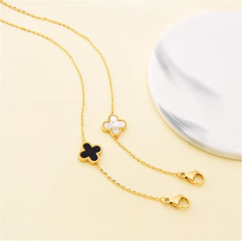 Elegant Ins Flower Butterfly Stainless Steel 18K Gold Plated Clover Sunglasses Chain