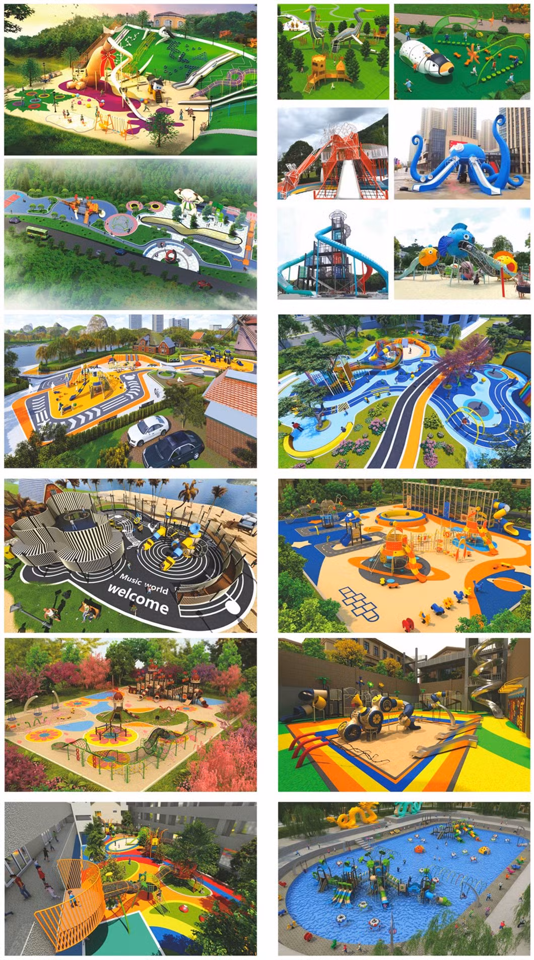 Customized Community Children&prime; S Outdoor Playground Equipment Large Slide Climbing Frame