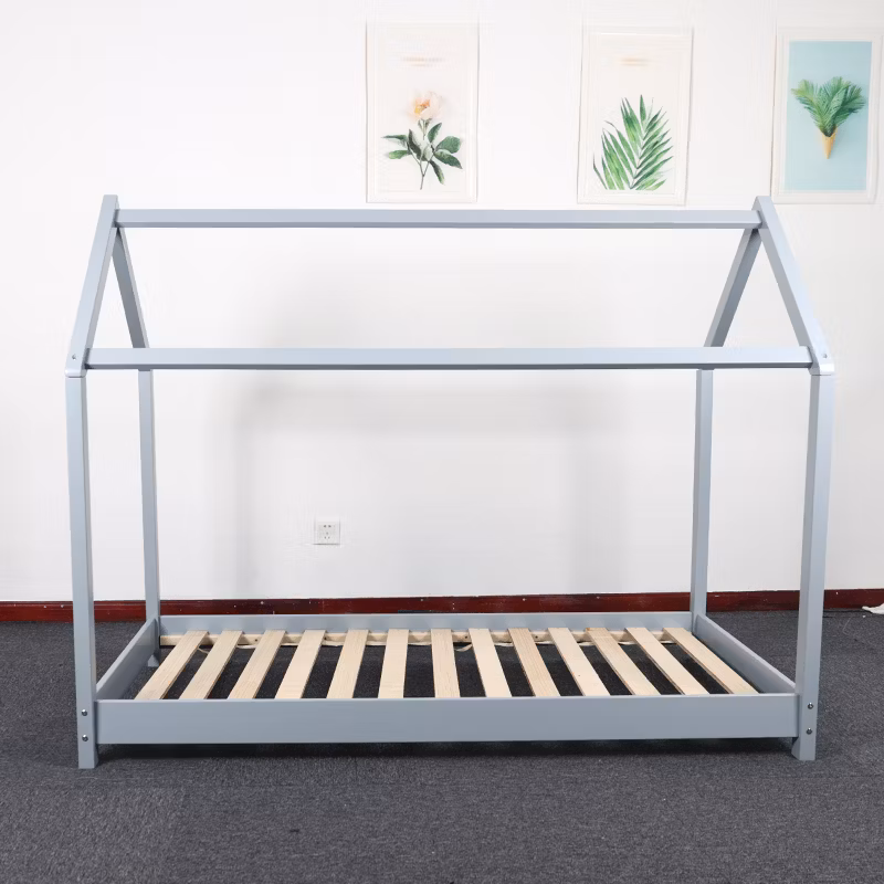 Kids Children Wood Floor House Bed Frame