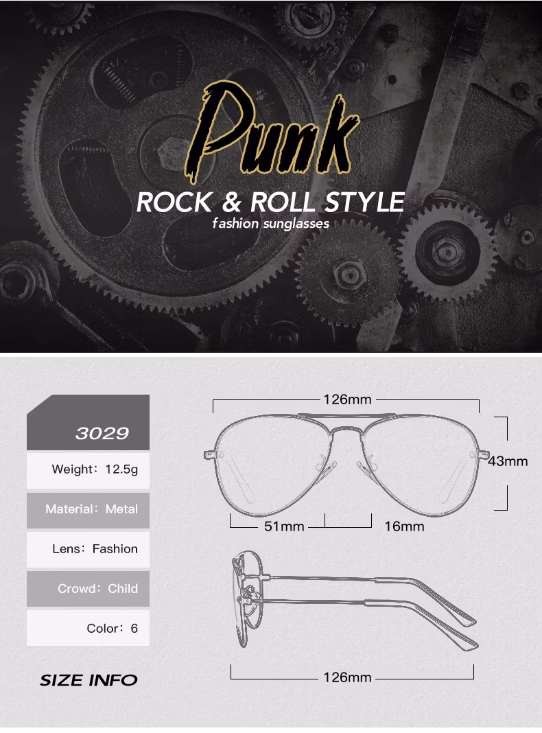 High Quality Kids Metal Sunglasses with Polarized Lens in Pilot Design for Parent-Child