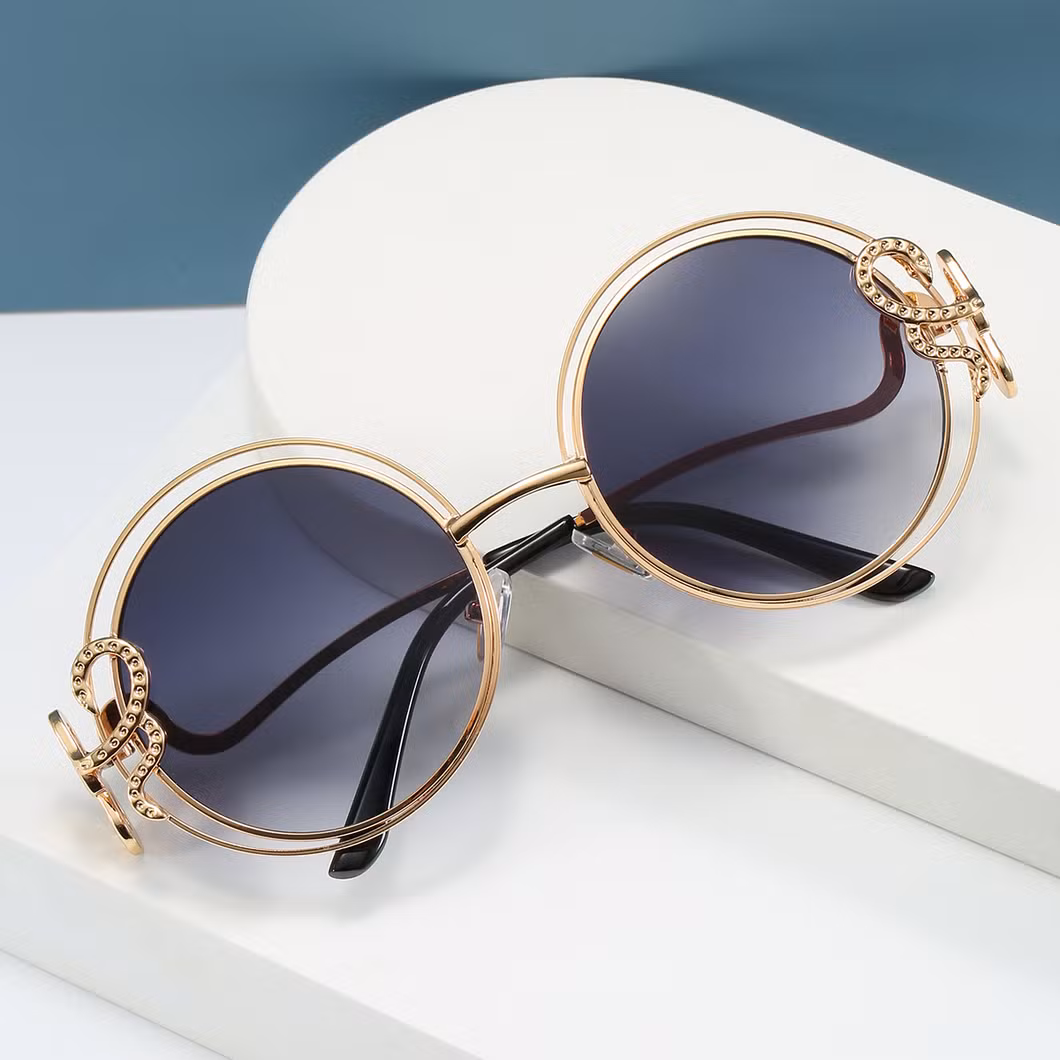 New Designer Luxury Brand Round PC Frames Shades Sunglasses Sun Glasses for Women