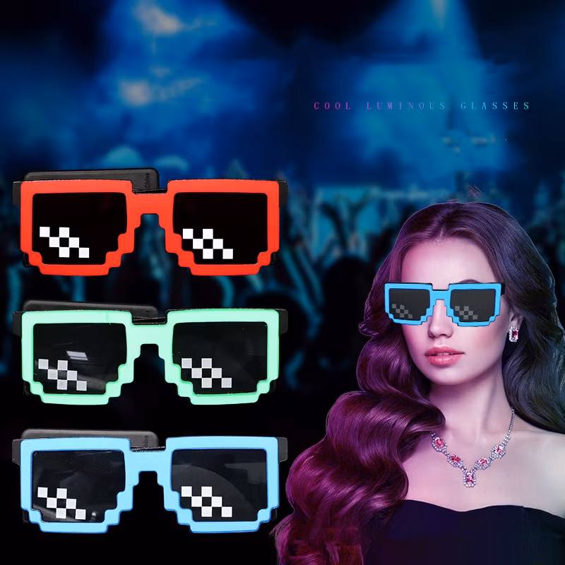 2025 New Shape LED Glasses for Birthday Parties Cross-Border Cold Light Bar Bundy Flash Sunglasses Party Supplies