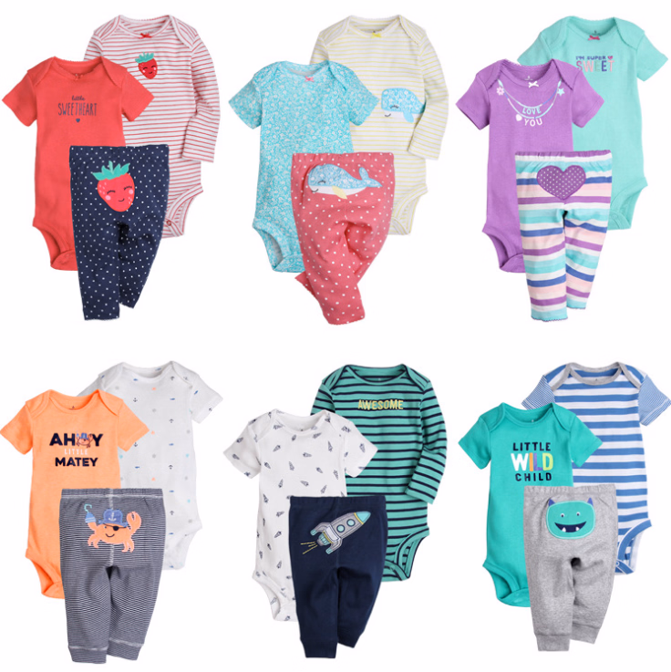 Baby Wear Boy 3 PCS Baby Clothes Set Print Animal Kids Wear Pants and Hooded Top for Cute Boy Baby