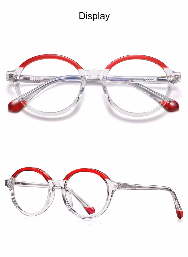 High Design Roundish Frame Gradient Crystal Colors Anti-Blue Light Spring Hinge Teen Children Optical Frames