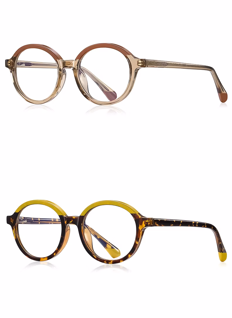 High Design Roundish Frame Gradient Crystal Colors Anti-Blue Light Spring Hinge Teen Children Optical Frames