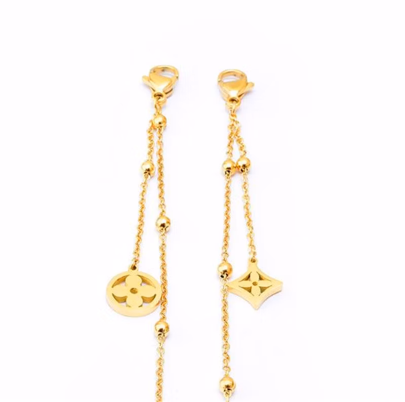 Elegant Ins Flower Butterfly Stainless Steel 18K Gold Plated Clover Sunglasses Chain