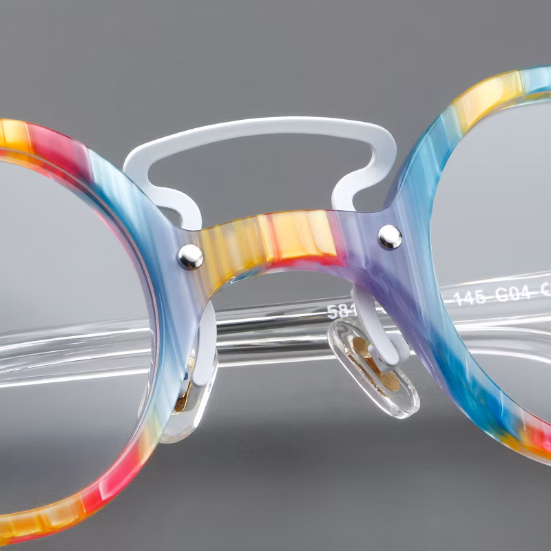 2024 New High Quality Acetate Frame Woman Glasses Retro Female Eyeglasses Spectacle Myopia Lens Custom Acetate Glasses for Woman