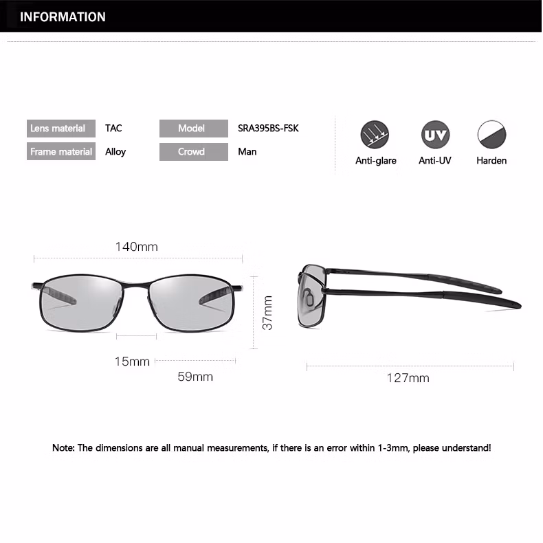 Wholesale Ready to Ship Men&prime;s Polarized Cat Eye Photochromic Glasses Trendy Fashion Tac Lenses Designer Driving Sunglasses