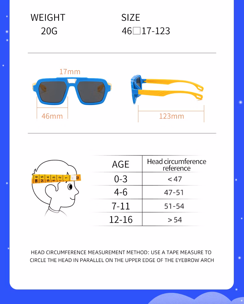 Double Bridge Kids PC Sunglasses UV 400 Children&prime;s Fashion Oculos De Sol