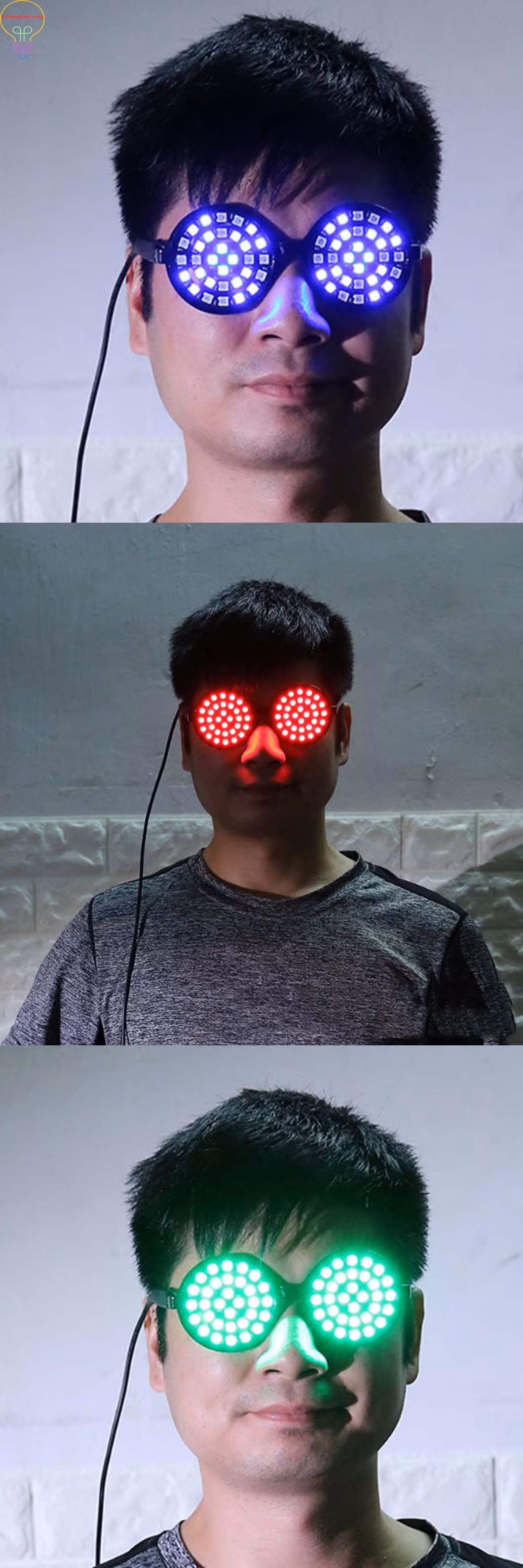 Bright Light Safety Light up Multicolor LED Flashing Glasses