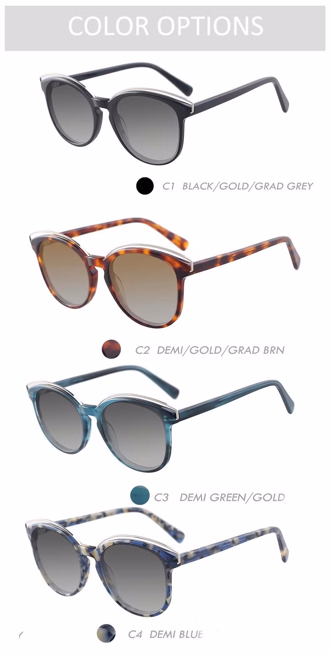 Gd Designer Sunglasses New Design Acetate Sunglasses Women Metal Polarized UV 400 Sunglasses for Girls