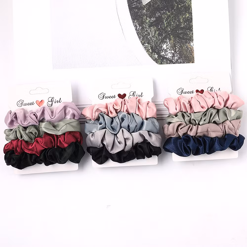 Elastic Silk Satin Scrunchies Set Pack Velvet Scrunchies Hair Decoration Hair Bands for Girls Kids