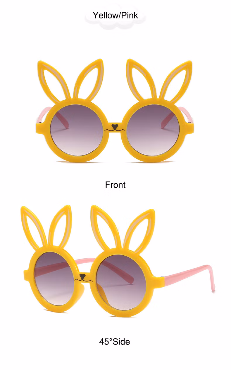 Children Hot Selling Trendy Custom Rabbit Animal Baby Gradient Cute Kids Sunglasses Customized Logo Eyeglasses Frames