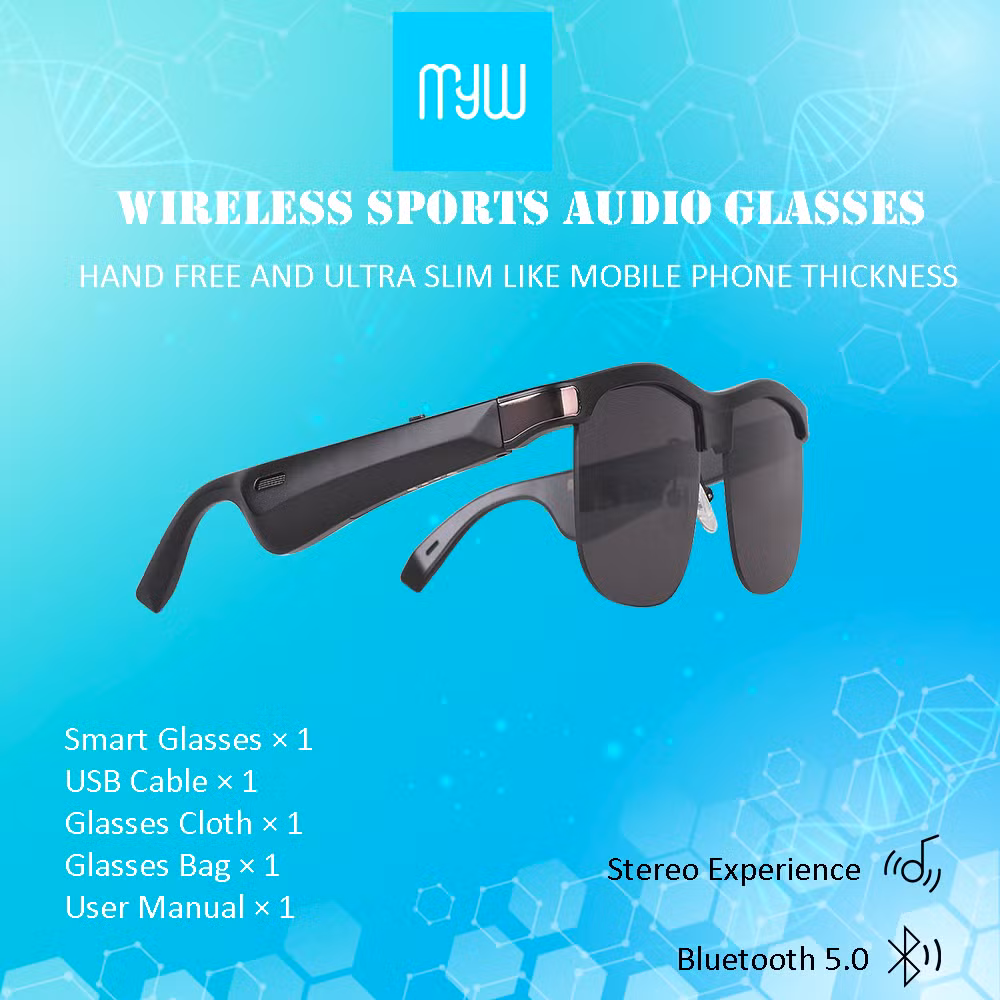 Wholesale Handsfree Calling and Music Bluetooth 5.0 Smart Glasses Sunglasses Eyeglasses for Outdoor