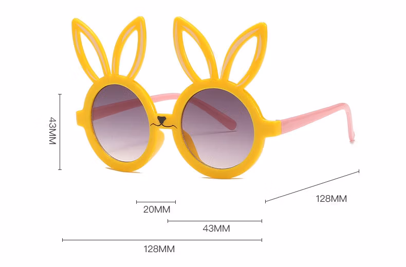 Children Hot Selling Trendy Custom Rabbit Animal Baby Gradient Cute Kids Sunglasses Customized Logo Eyeglasses Frames