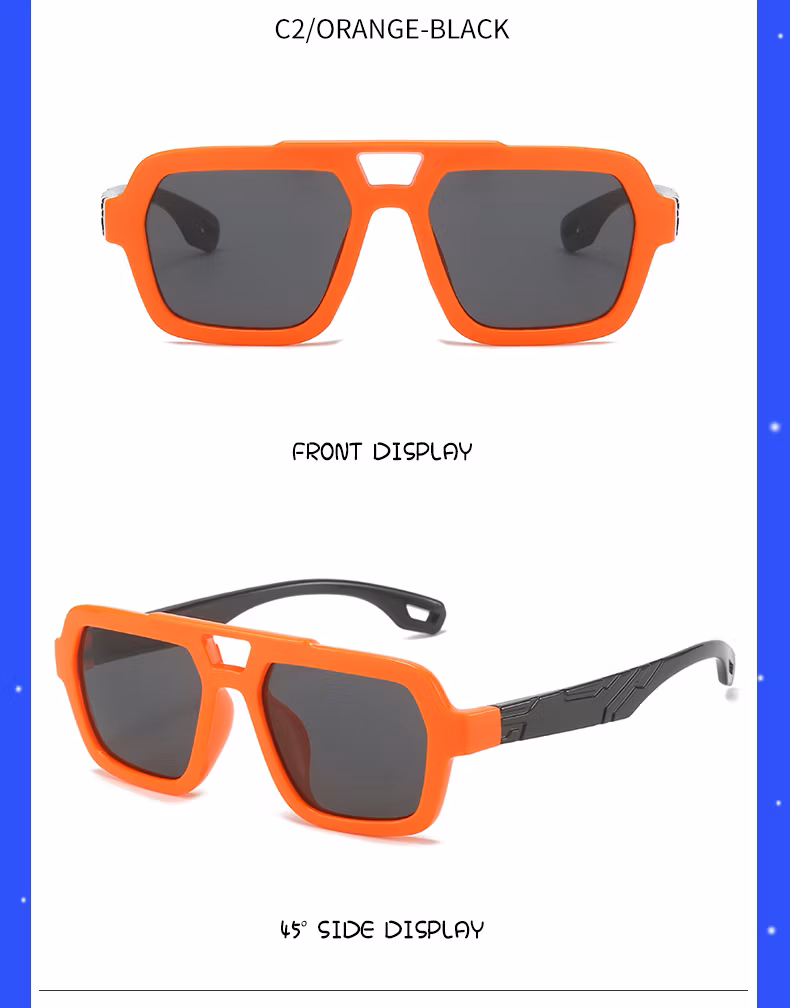 Double Bridge Kids PC Sunglasses UV 400 Children&prime;s Fashion Oculos De Sol