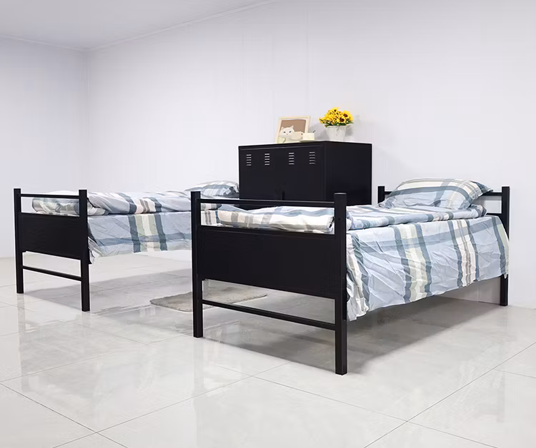 Children Dormitory Iron Detachable Beds Double Over Twin Steel 3 Tiers Metal Kids Triple Bunk Bed Frame