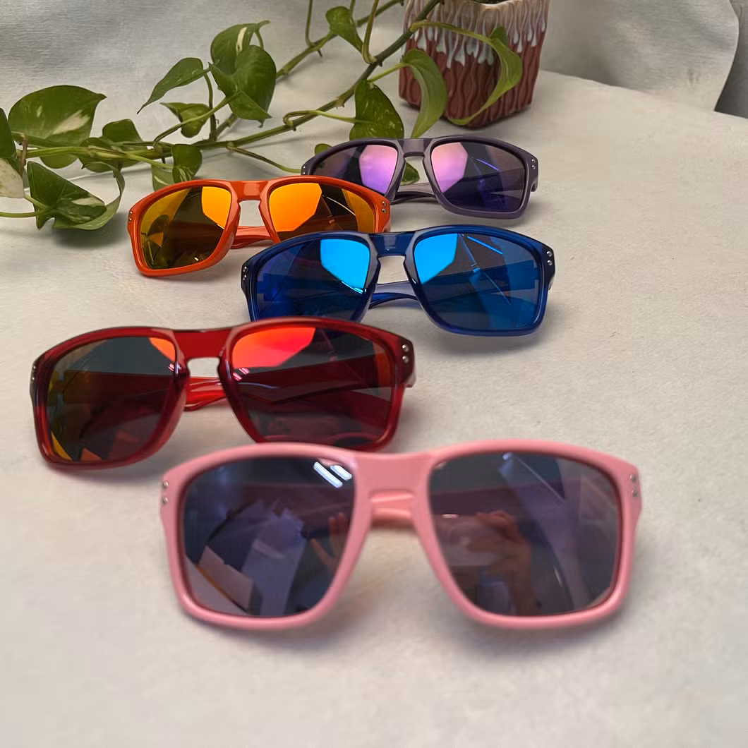 Polarized Kid Sunglasses in Pink Rubber Frame with Tac Lens