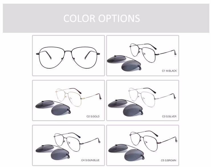 2022 New Design Glasses Metal Clip on Sunglasses