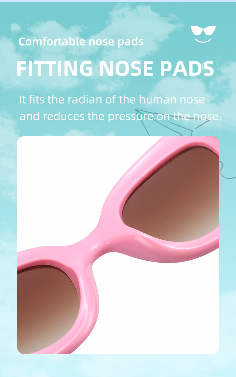 High Quality Flower Pattern Girl Style Plastic Sunglasses with UV400 Lens