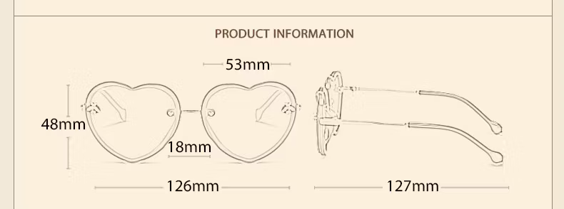 2022 Summer Hot Sales Unique Personalized Kids Eyewear Cheap Wholesales Frame Cute Party Eyeglasses Custom Logo Heart Shape Fashion Sunglasses