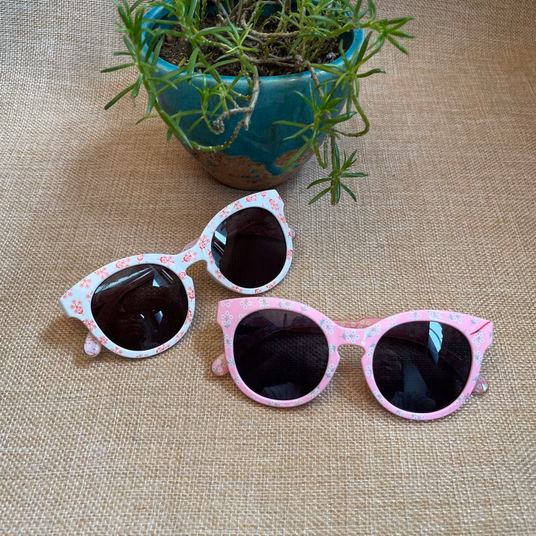 Silicone Kids′ Floral Design Cat Eye Sunglass Party Fun Gifts