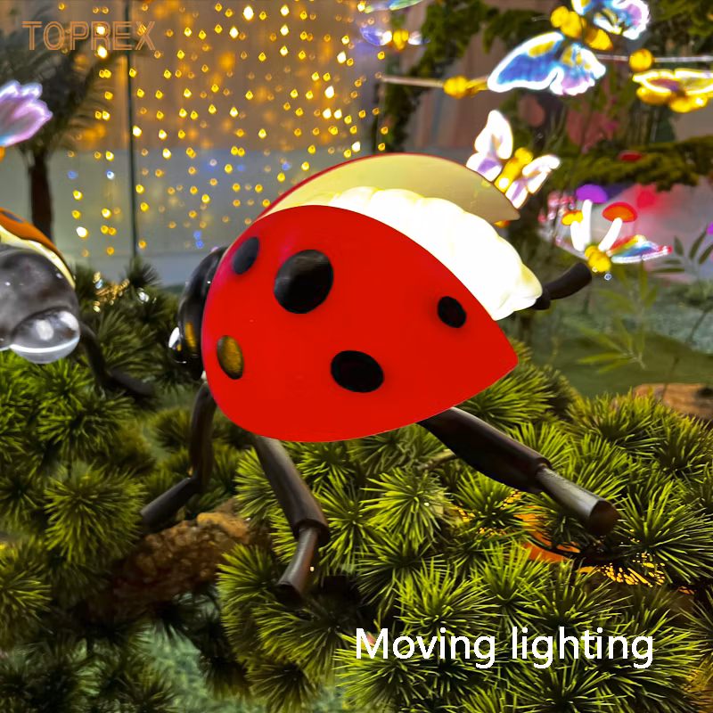 Toprex 2024 Trends Creative Light 3D Animal Ladybug Light Outdoor Child Ladybird Toy Christmas Decoration for Kids
