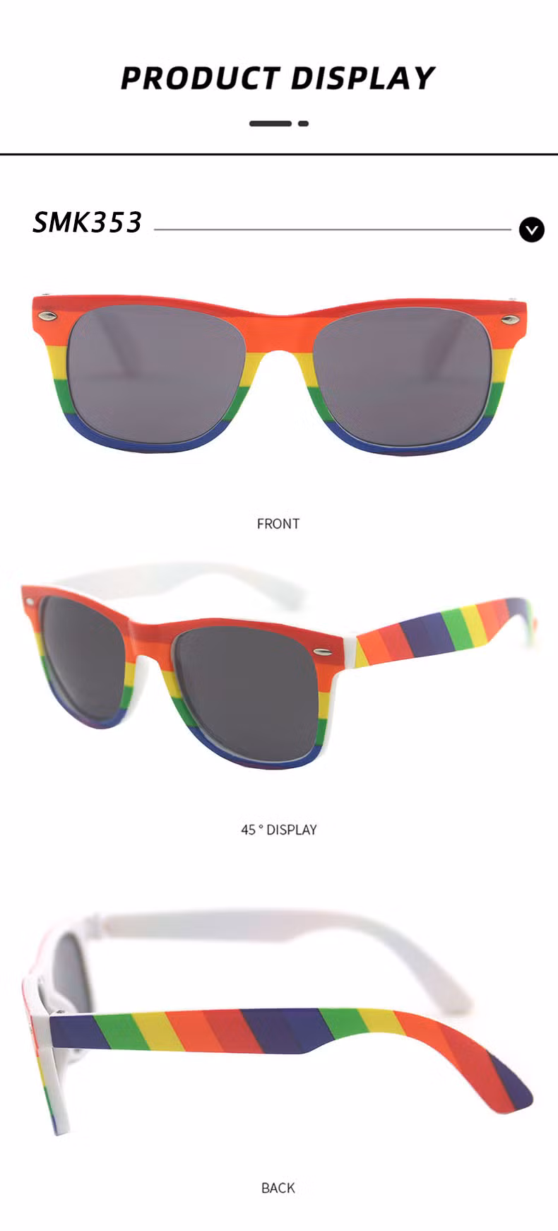 Hot Selling Fashion Boy Girl Shade Eyewear Rainbow Children Sunglasses