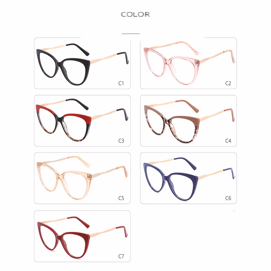 New Cat&prime;s Eye Retro Fashion Tr90 Frame Optical Light Weight Eyeglasses Anti Blue Light Blocking Glasses for Man and Women