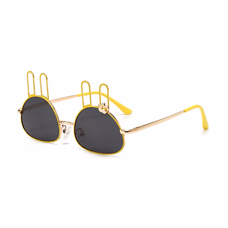 OEM Cartoon Cute Rabbit Shape Fashion Metal Kids Sunglasses