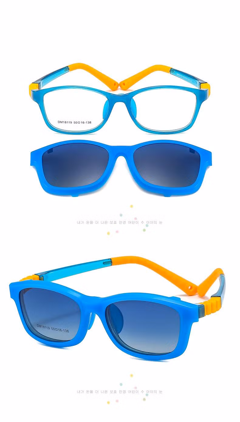 New Arrivalas Beautiful Tr-90 Clip on Sunglasses Kids Teenager Eyeglasses Children Sunglasse