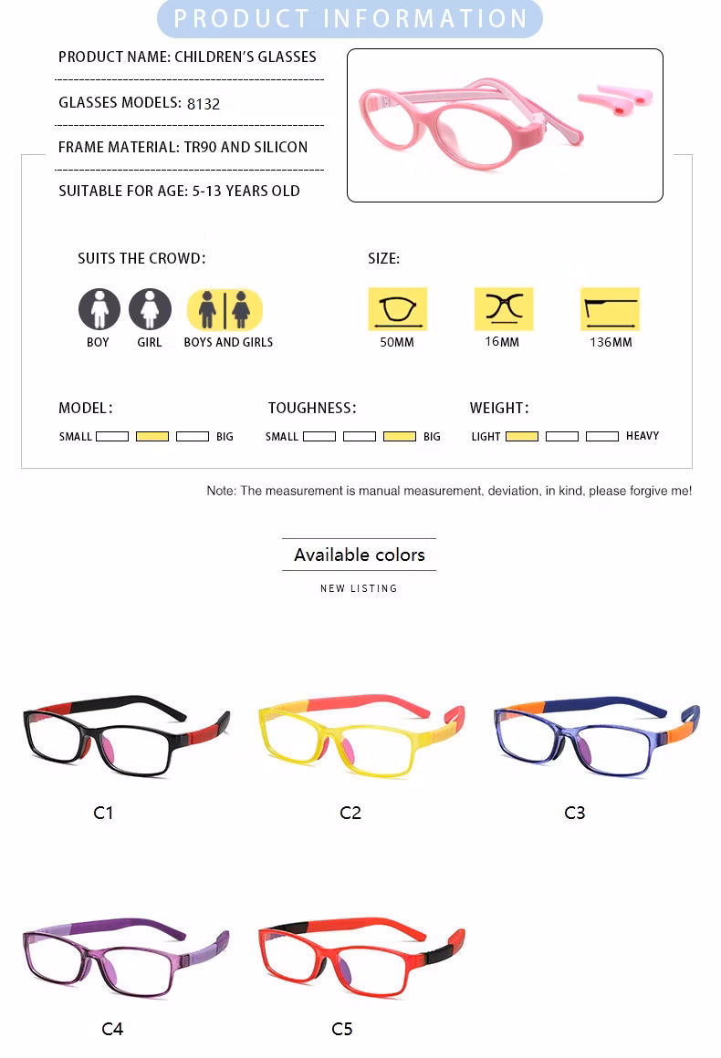 Lightweight Silicone Children Magnetic Spectacle Frame Elementary School Students Tr90 Two-Color Glasses Frame Box Can Be Equipped with Myopia