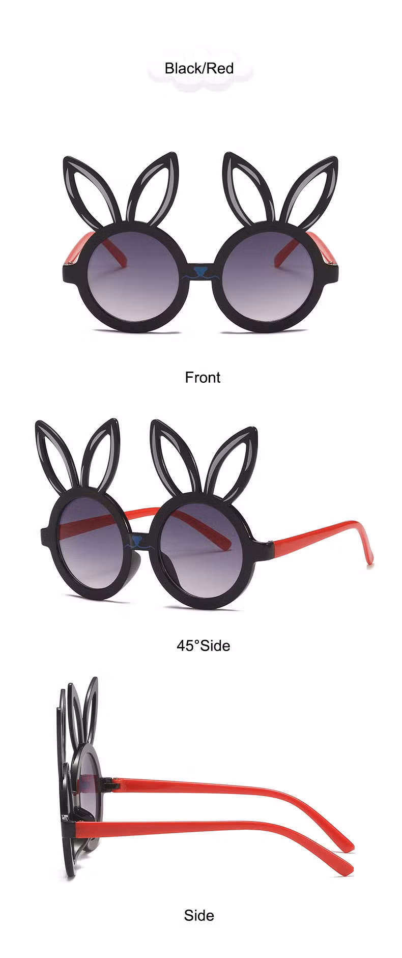 Children Hot Selling Trendy Custom Rabbit Animal Baby Gradient Cute Kids Sunglasses Customized Logo Eyeglasses Frames